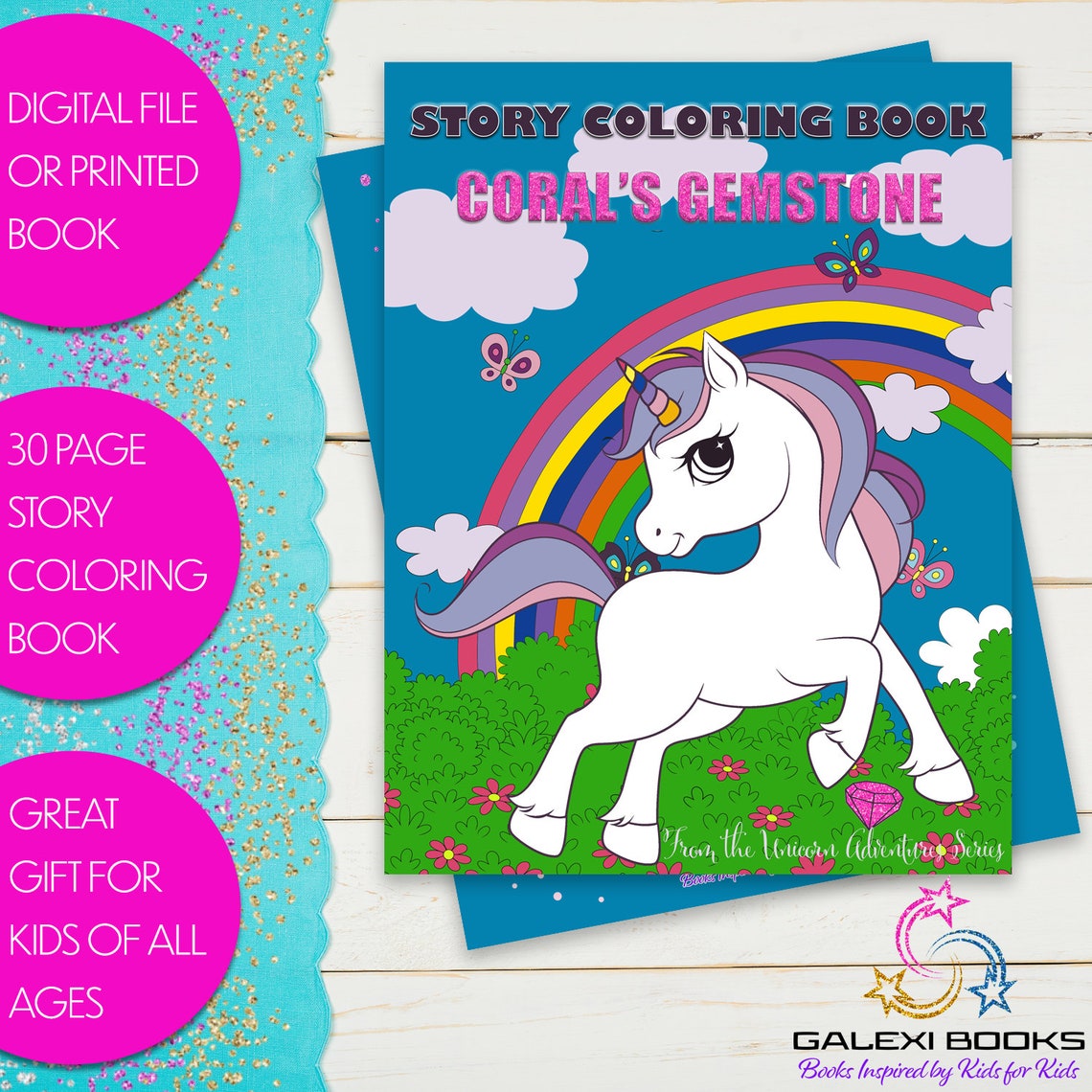 Unicorn Story Coloring Book for Kids of All Ages Paperback | Etsy