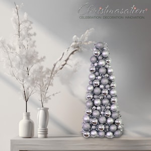Silver Bauble Christmas Tree: 24 Inch Shatterproof Ornament Decor