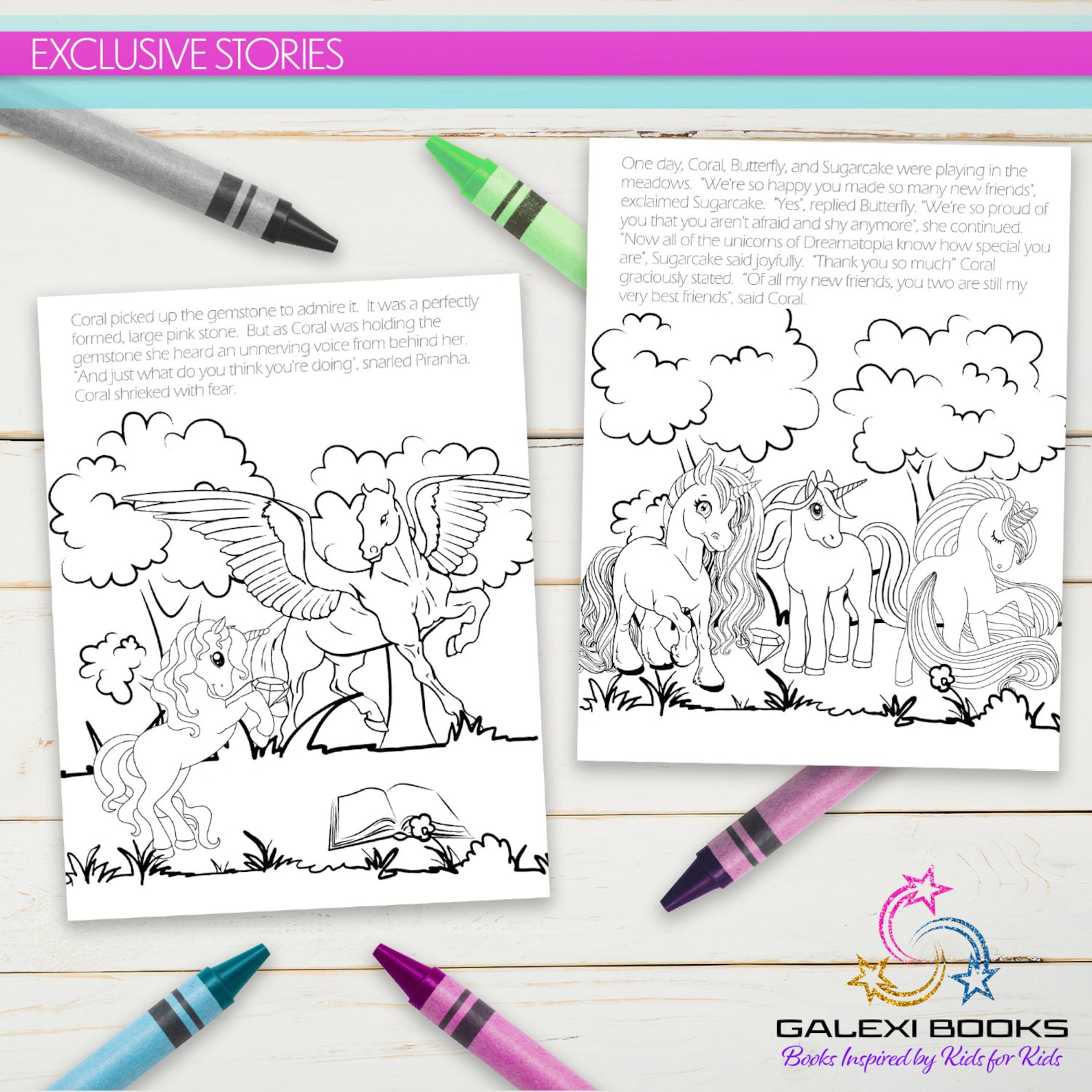 Unicorn Story Coloring Book for Kids of All Ages Paperback | Etsy