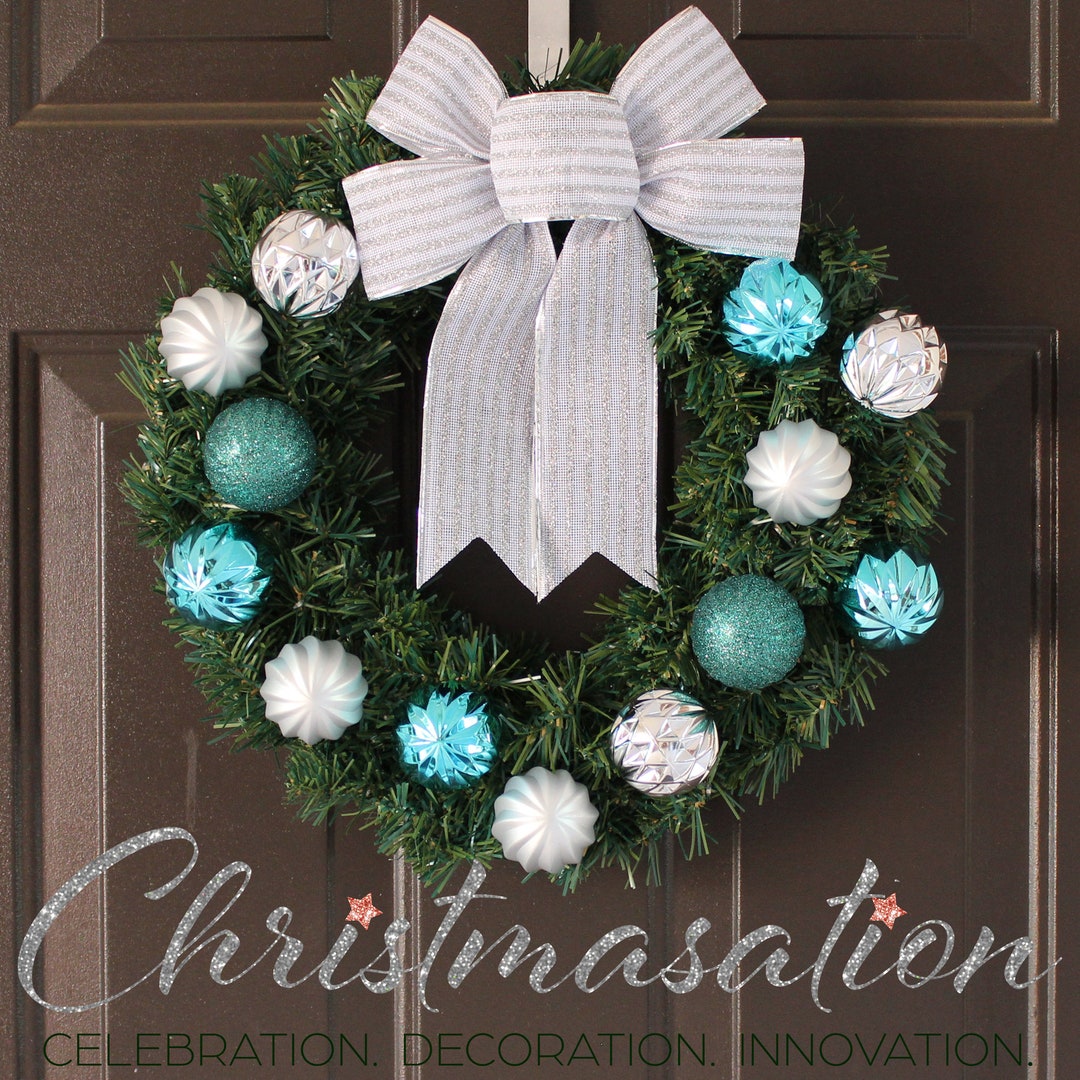 Teal And Silver Christmas Decorations