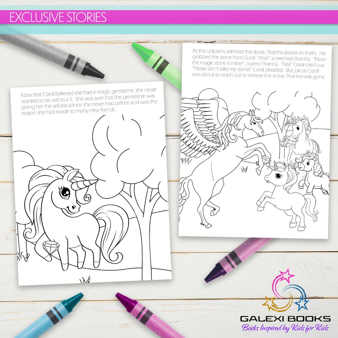 Unicorn Story Coloring Book for Kids of All Ages Paperback | Etsy