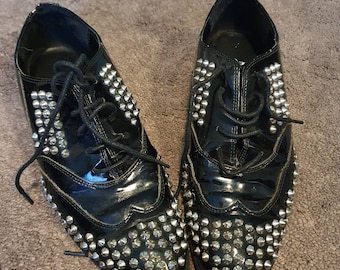 Vintage laquer truth or dare by Madonna oxford shoes studs size 6,5 US