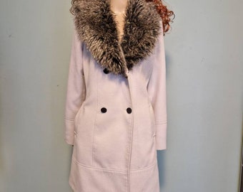 Fake fur beige button cloak size XL