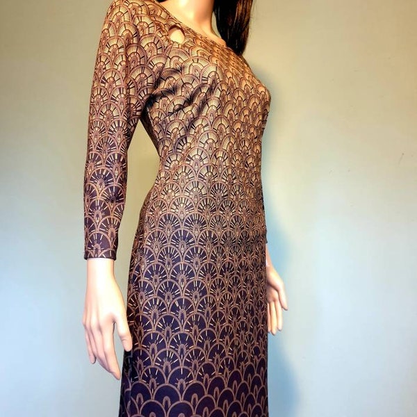 Vintage Bob Mackie Beaded Fringe Gown | Black & Silver Art Deco - eBay