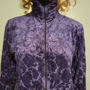 Vintage purple turtleneck top  zipper velvet goth witch