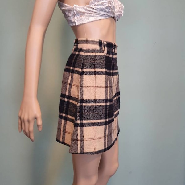 Vintage 70er 80er karierte Minirock burberry style zierlich