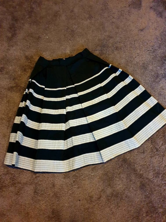 Vintage 80s Black White Skirt Striped Rock N Roll Etsy Australia