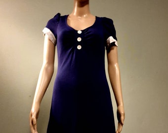 Vintage maritime blue mini dress size s