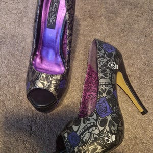 Black and Purple Heels Etsy UK