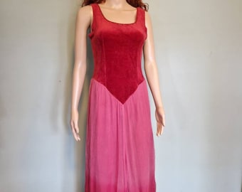 Vintage medieval pink velvet elve dress size S