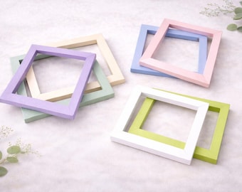 Painted Wood Picture Frame: Handmade Mahogany Finish, Wall Art Decor