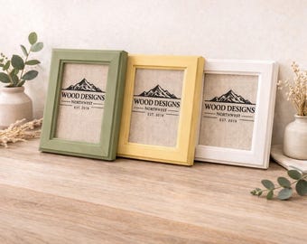 Handmade Painted Wood Picture Frame: Douglas Fir, 1" Wide