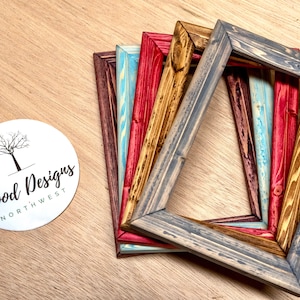7/8” Wide, Farmhouse, Rustic, Distressed, Wood Picture Frames, Handmade, Christmas, Picture Frames, Wood Frames, Wood Designs Northwest