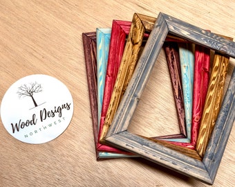 7/8” Wide, Farmhouse, Rustic, Distressed, Wood Picture Frames, Handmade, Christmas, Picture Frames, Wood Frames, Wood Designs Northwest