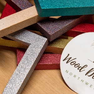 Glitter Wood Picture Frames, Custom, Handmade, Wood Picture Frames Picture Frame, Wood Designs Northwest, Gift, Christmas, Picture Frame