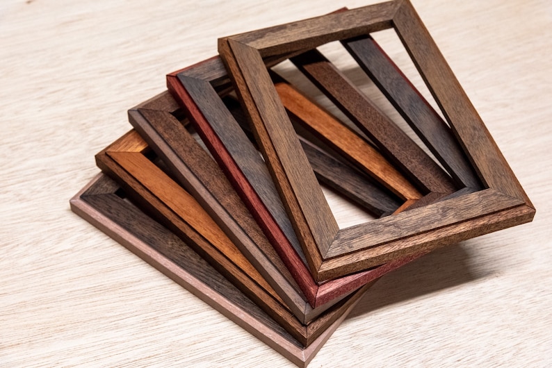 Wood Picture Frames Twotone Wood Frames Mahogany Gifts Etsy