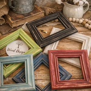 Rustic Painted Wood Picture Frame: Douglas Fir, Wood Designs Northwest image 1