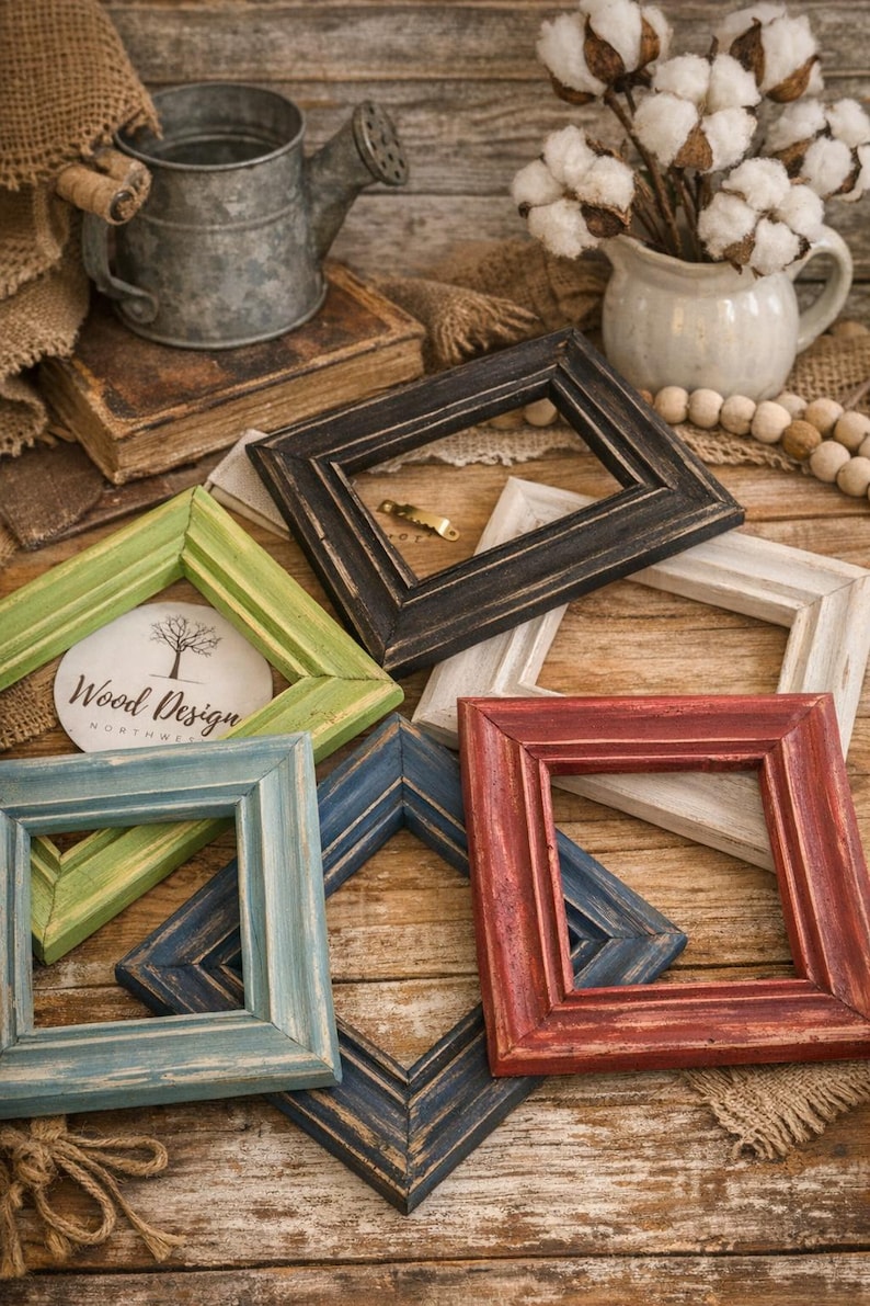 Rustic Painted Wood Picture Frame: Douglas Fir, Wood Designs Northwest image 1