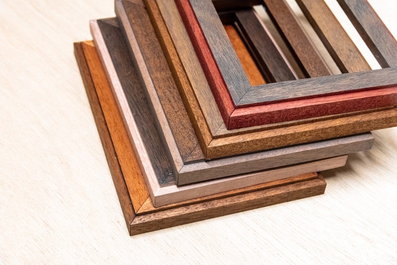 Wood Picture Frames Twotone Wood Frames Mahogany Gifts Etsy