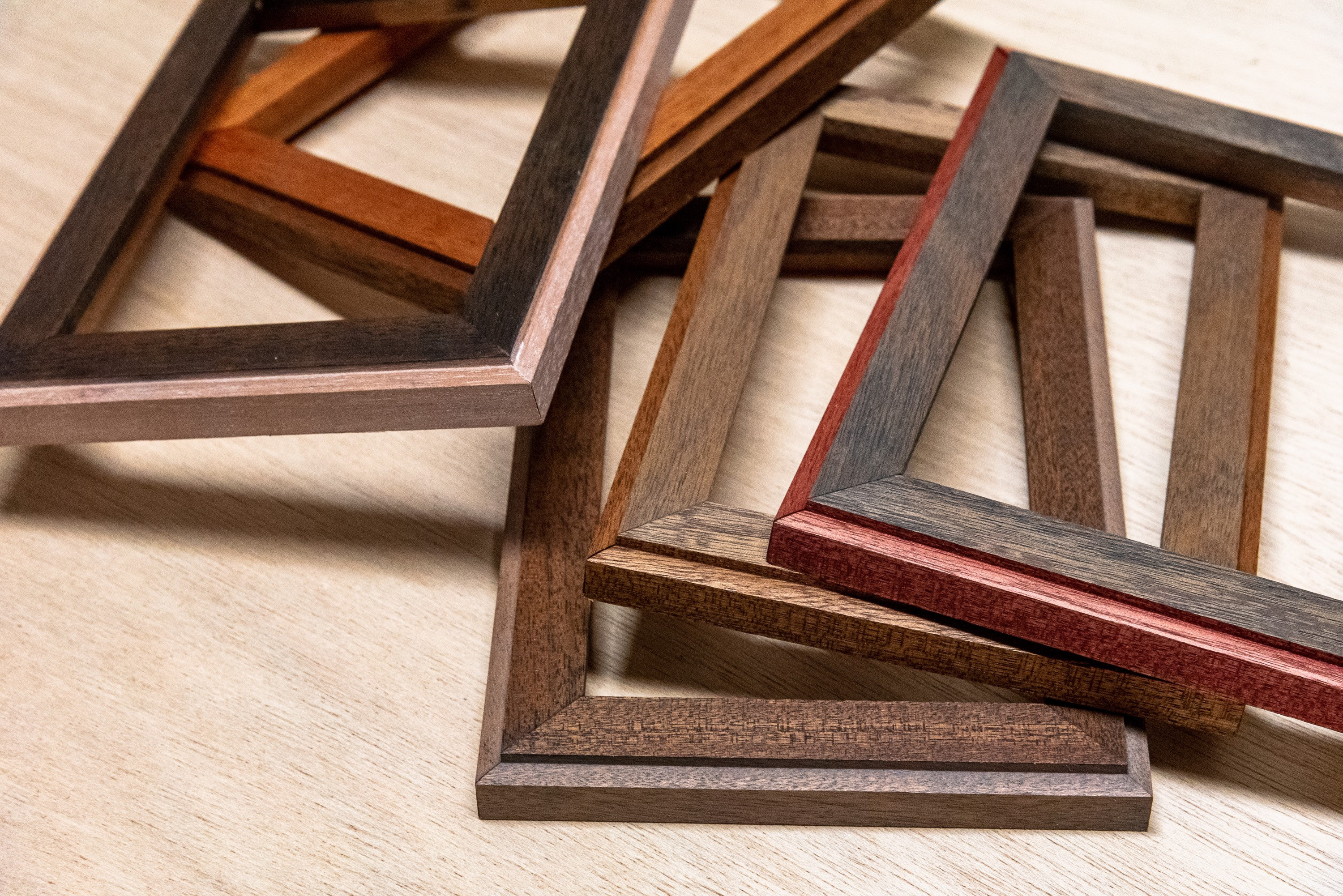 Wood Picture Frames TwoTone Wood Frames Mahogany Gifts Etsy