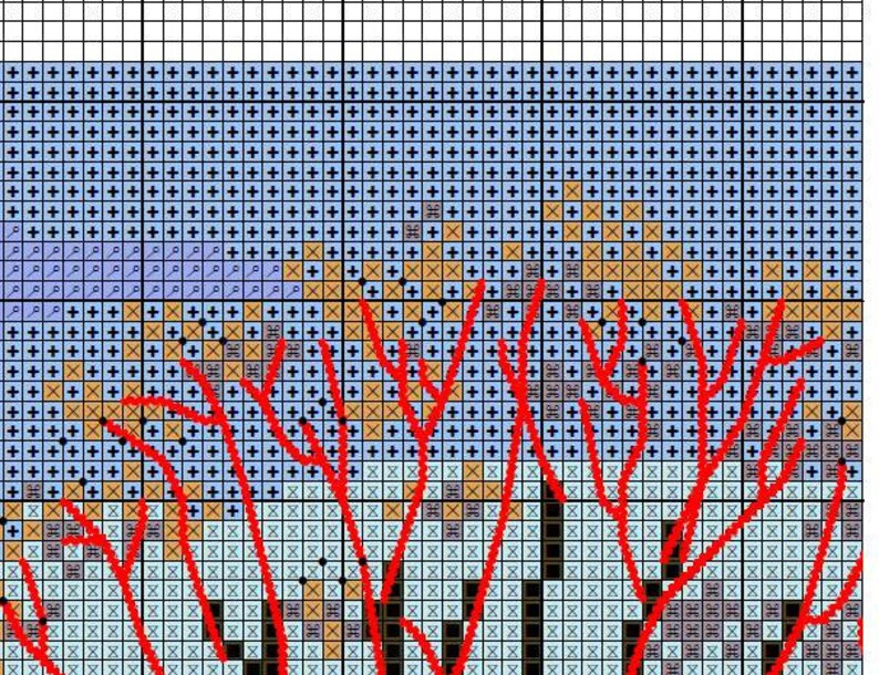 Scenic Farm Counted Cross Stitch Pattern Winter Landscape Etsy