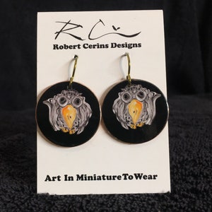 Curious Bird Lightweight, Handmade, Hand Painted Earrings, Hypoallergenic Niobium Ear Wires, Guaranteed Comfortable Or Your Money Back,