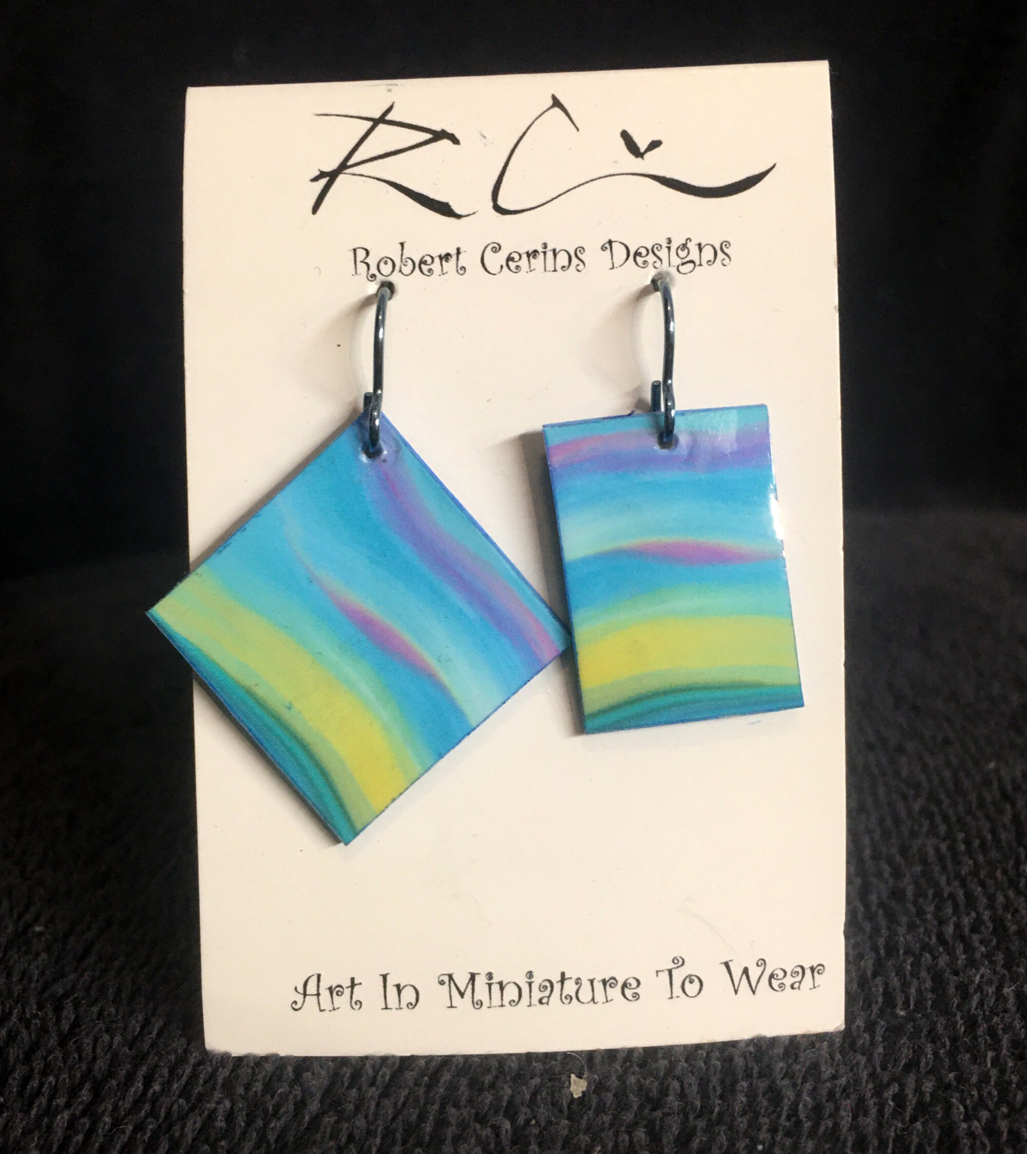 Serene Waves Handmade, Hand-Painted, & Lightweight Earrings, Hypoallergenic Niobium Ear Wires, Guaranteed Comfortable Or Your Money Back,