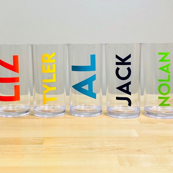 16oz Vertical Personalized Acrylic Cup With Name Decal, Shatterproof-BPA Free