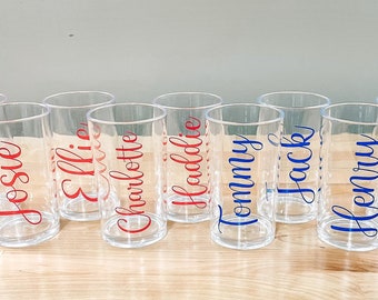 8oz Vertical Personalized Acrylic Cup With Name Decal, Shatterproof
