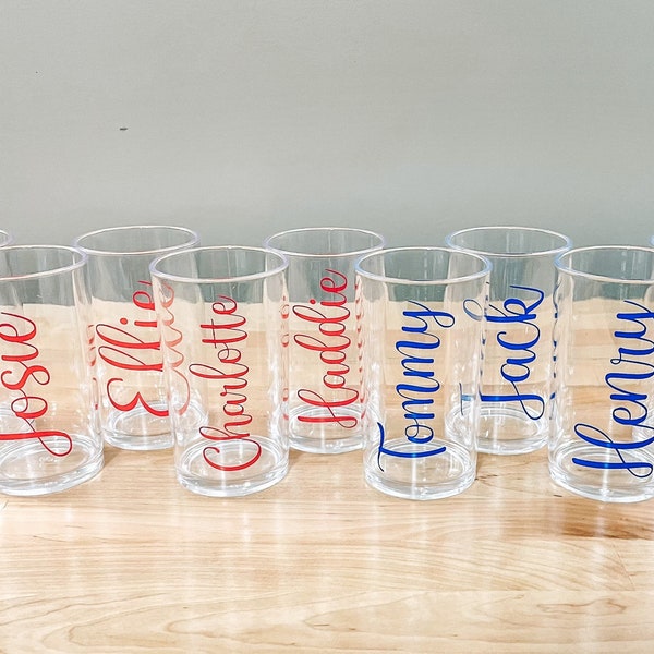 8oz Vertical Personalized Acrylic Cup With Name Decal, Shatterproof