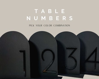 Black Arch Table Number, Luxury Wedding, Acrylic Wedding Decor, Laser cut, 3D lettering