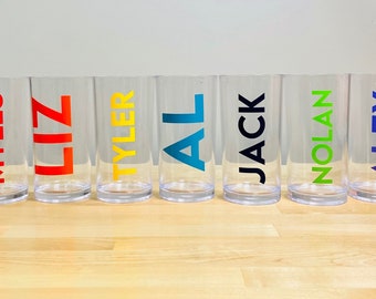 16oz Vertical Personalized Acrylic Cup With Name Decal, Shatterproof-BPA Free