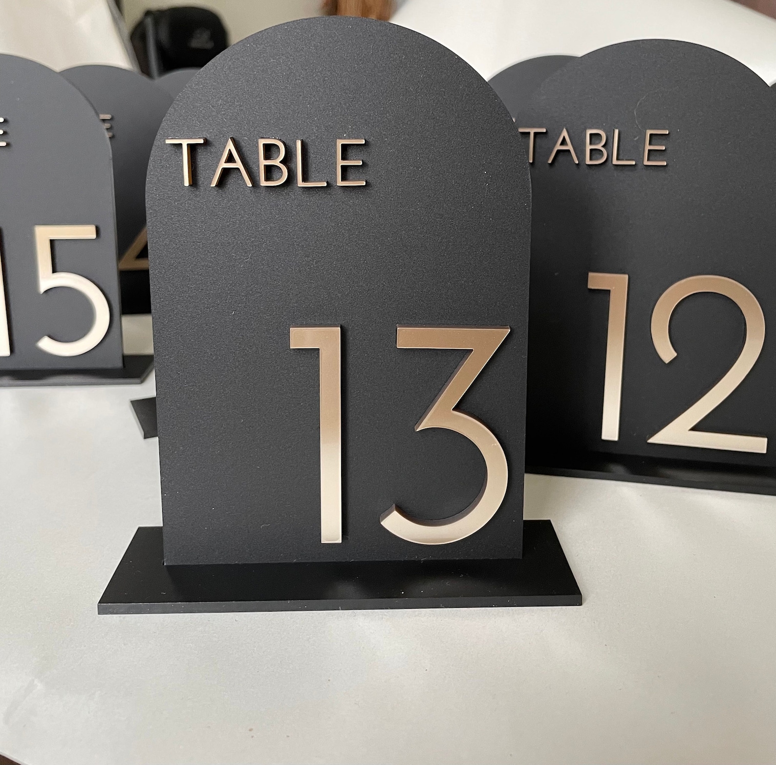 Black Arch Table Number, Luxury Wedding, Acrylic Wedding Decor, Laser ...