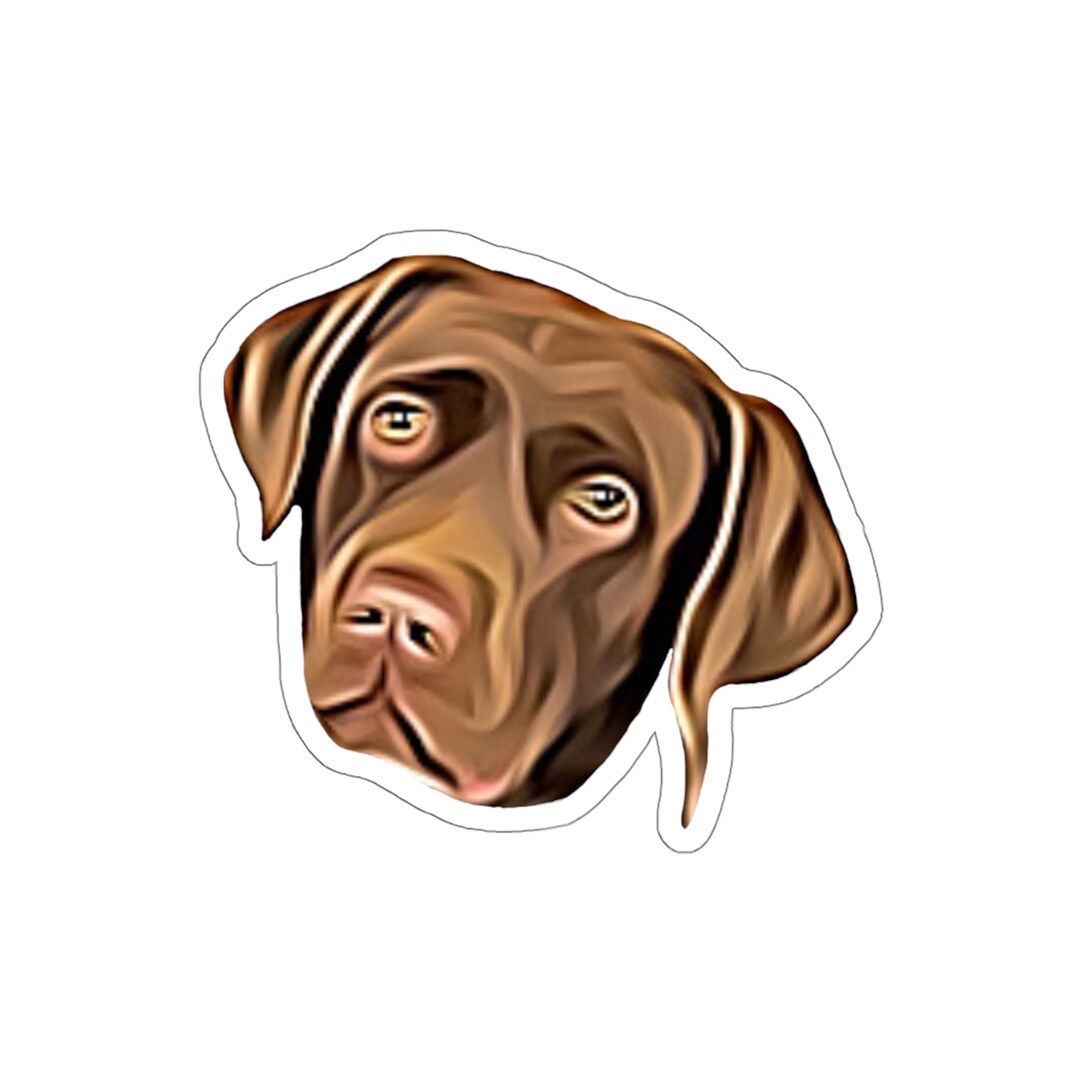Chocolate Lab Kiss Cut Etsy