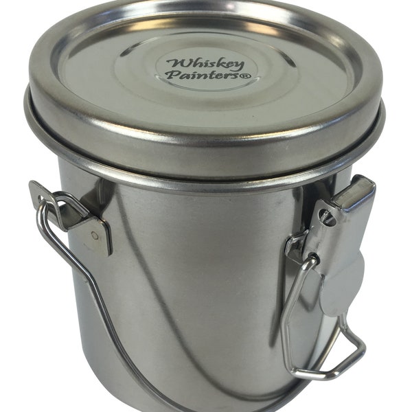 Artist Leak proof Air tight Stainless steel 10 oz , 16 oz, 25 oz  available Brush and tool washer by Whiskey painters