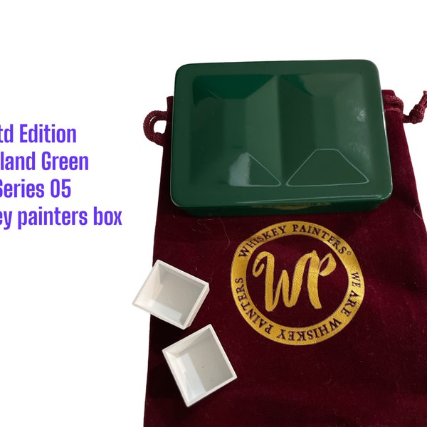 Whiskey painter Napoleon Ltd Edition "Iceland Green", Made in Italy, watercolor paint artist travel metal palette box, pocket size, urban