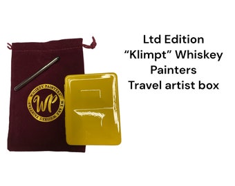 Whiskey Painters Limited Edition " Klimpt" Travel Napoleon artist travel metal watercolor palette box, Made in Italy , great gift set.