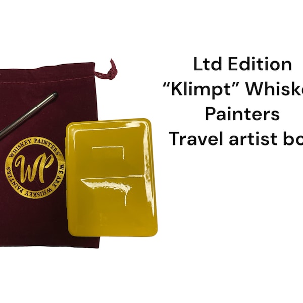 Whiskey Painters Limited Edition " Klimpt" Travel Napoleon artist travel metal watercolor palette box, Made in Italy , great gift set.