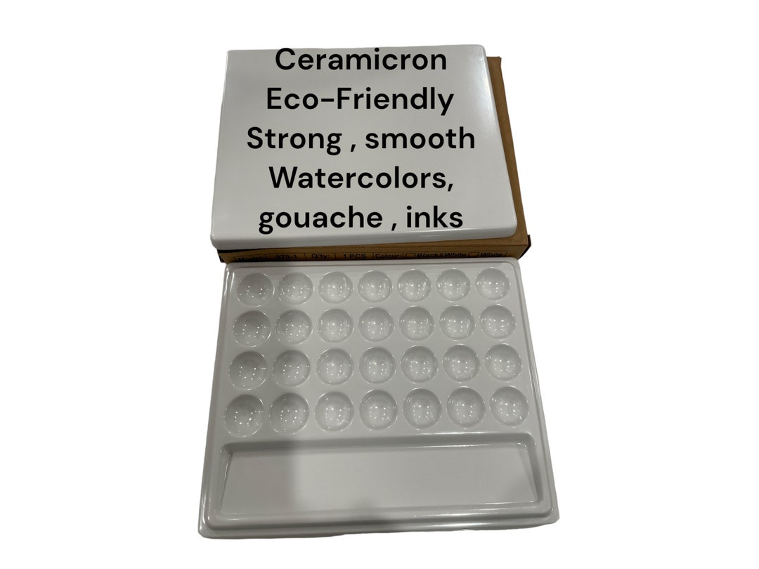 Ceramic Style Artist Classic 28 Well Hand Made Eco Friendly Watercolor & Gouache Paint Palette