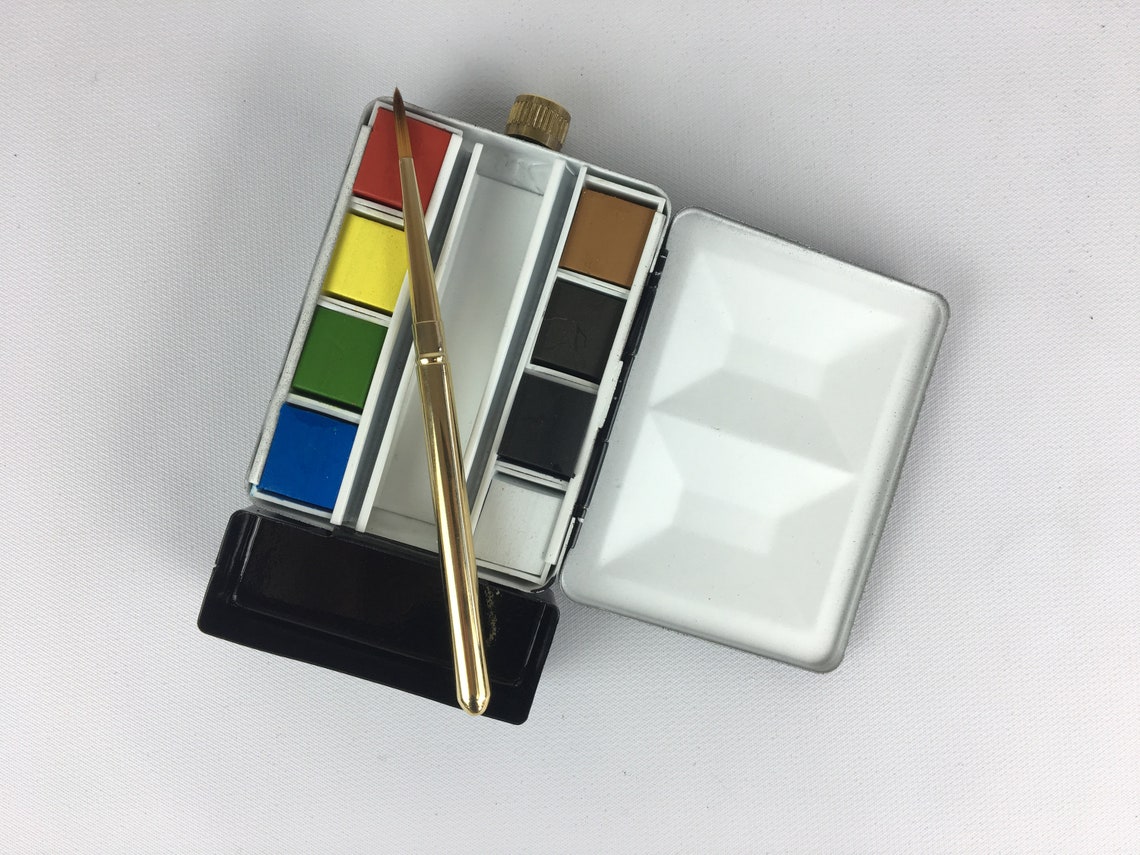 Bijou Artist Travel Watercolor palette box Sketchers Field Box Etsy