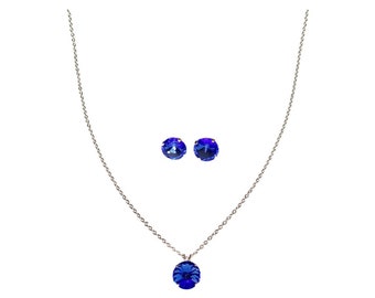 Sapphire Love Swarovski Jewelry Set, Gifts For Her, Women Accessories, Women Jewelry, Jewelry Set For Women