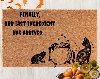 Last Ingredient Cauldron Doormat, Funny Halloween Witch Decor