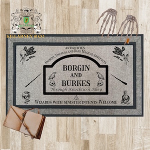 Borgin and Burkes Doormat,  Wizard Doormat, Wizard Decor, Potter Doormat, Potter Decor,