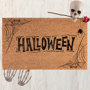 Halloween Spiderweb doormat, Halloween Door mat, Halloween Spider Decor, Halloween front door decor, funny doormat, Halloween Welcome Mat