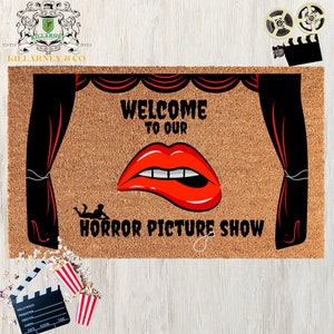 Welcome To Our Horror Picture Show Mat, Rocky Horror Picture Show inspired, Classic Horror, Halloween Doormat, Halloween Welcome Mat