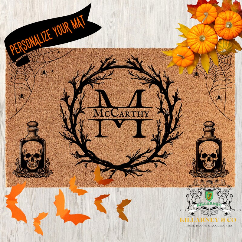 Skull Gothic Witch Door Mat