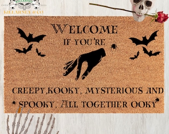Addams Family Coir Doormat, Halloween Decor