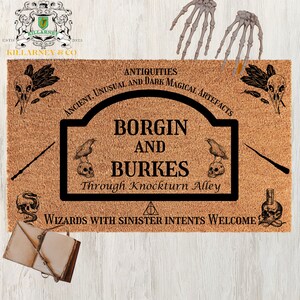 Borgin and Burkes Doormat,  Wizard Doormat, Wizard Decor, Potter Doormat, Potter Decor,