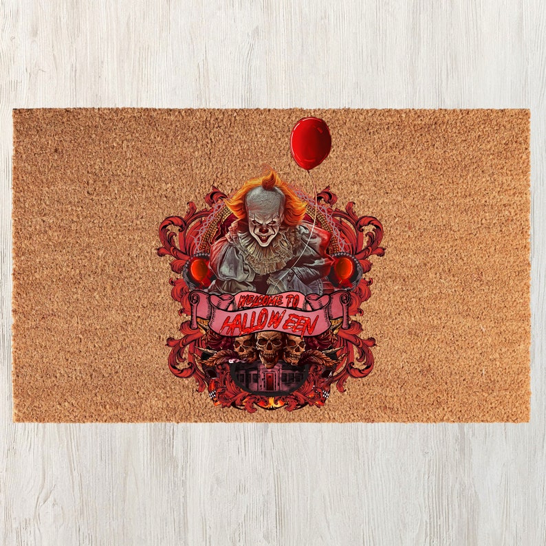 Pennywise Doormat It Movie Mat Halloween Doormat Halloween Etsy