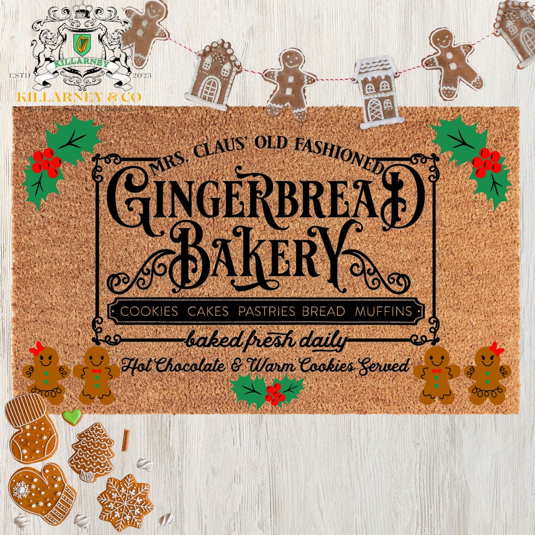 Gingerbread Bakery Coir Doormat – Christmas Holiday Decor - Etsy